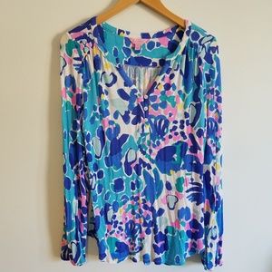 Lilly Pulitzer jersey blouse tunic medium